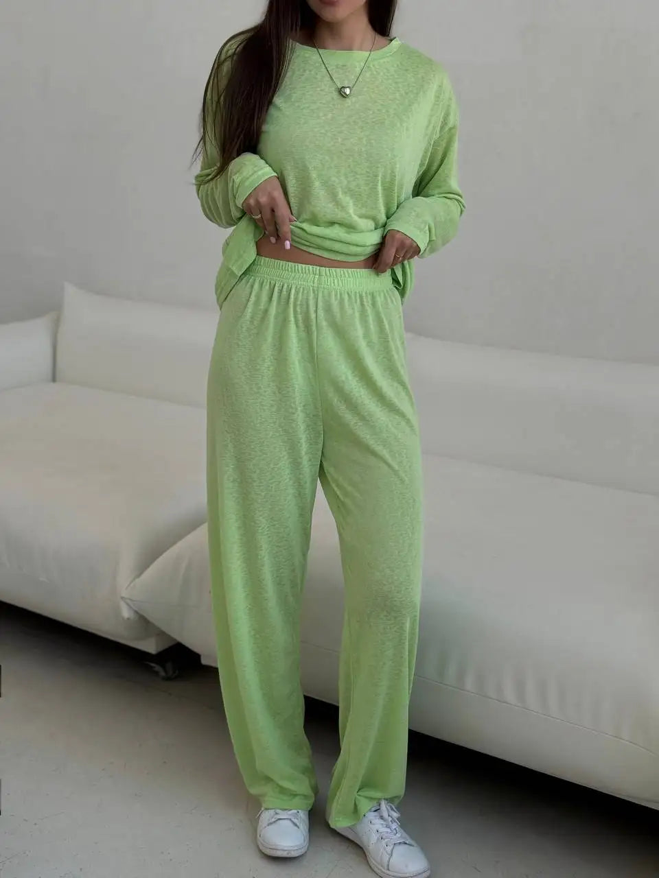 Women's Soft Knit Long Sleeve Tee green