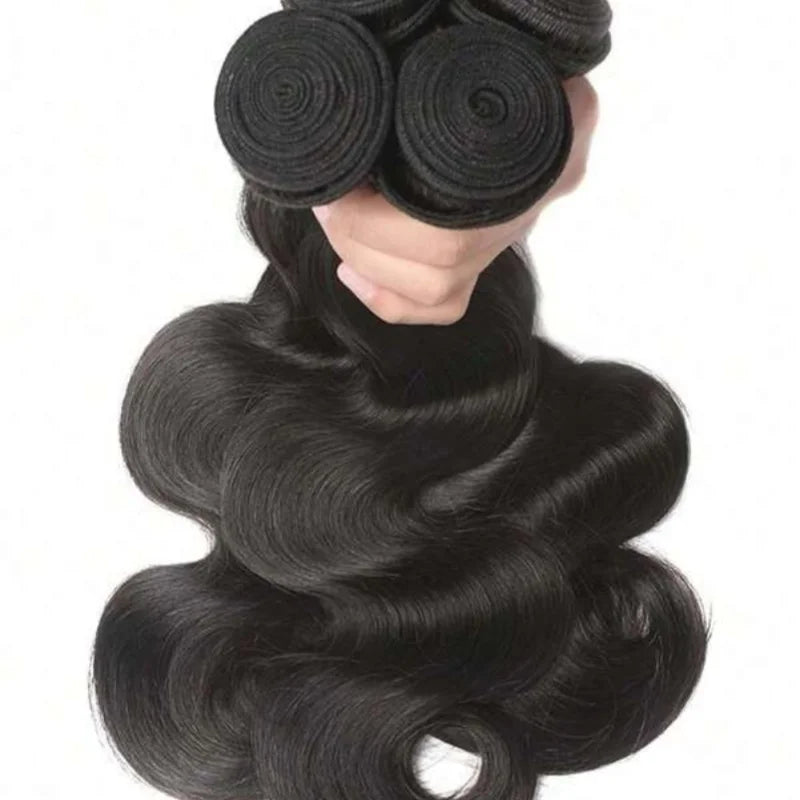 Body wave virgin hair bundles worn styled