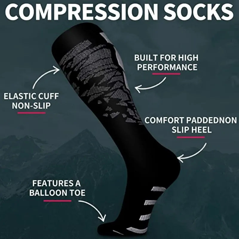 Compression support socks worn on legs
