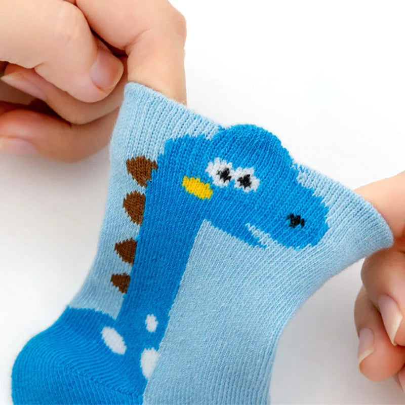 Kids dinosaur socks pack front view