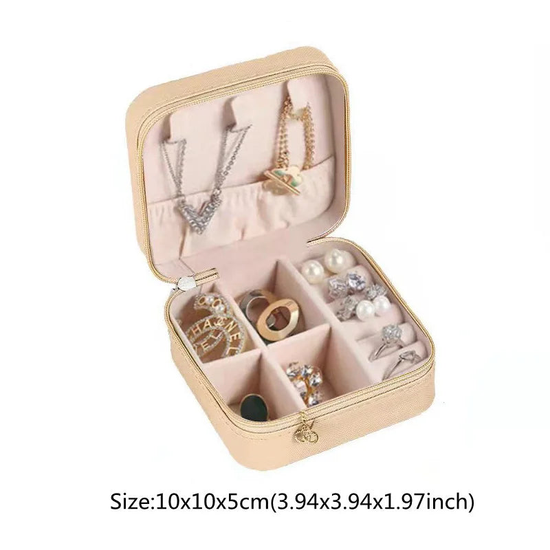 Travel jewelry organizer case interior compartments