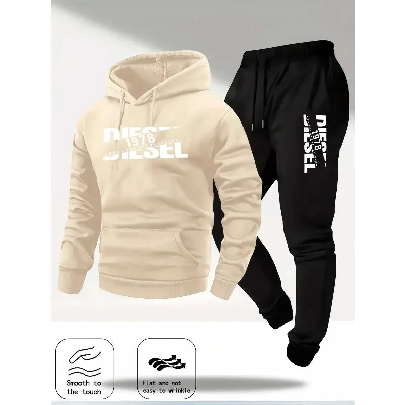Hooded two-piece set worn styled outfit