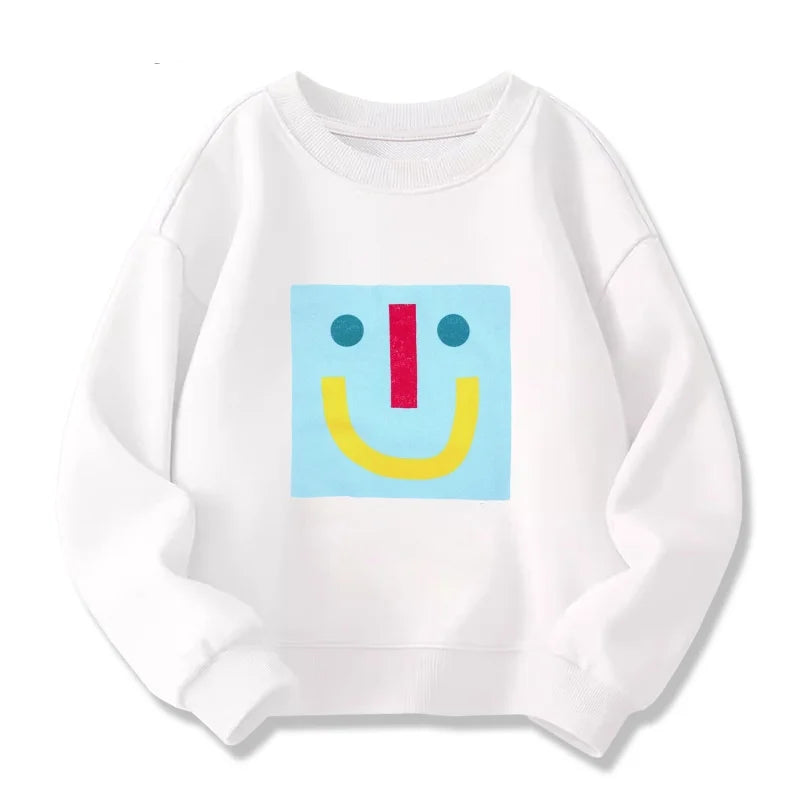 Kids cartoon graphic hoodie worn by child