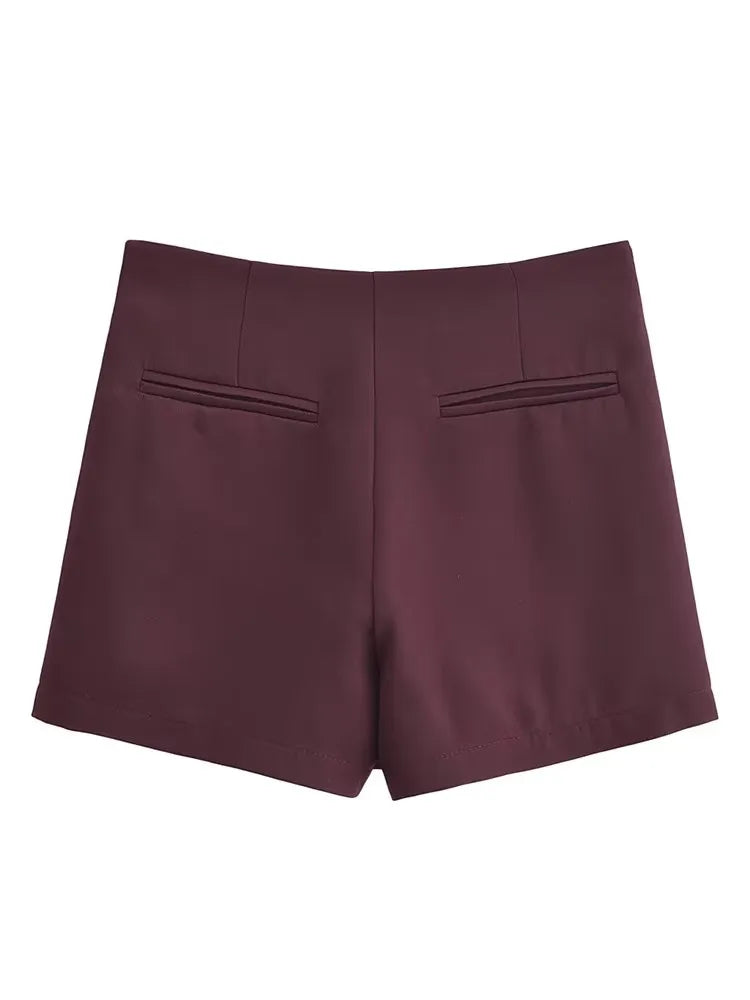 High waist skort dark purple color  