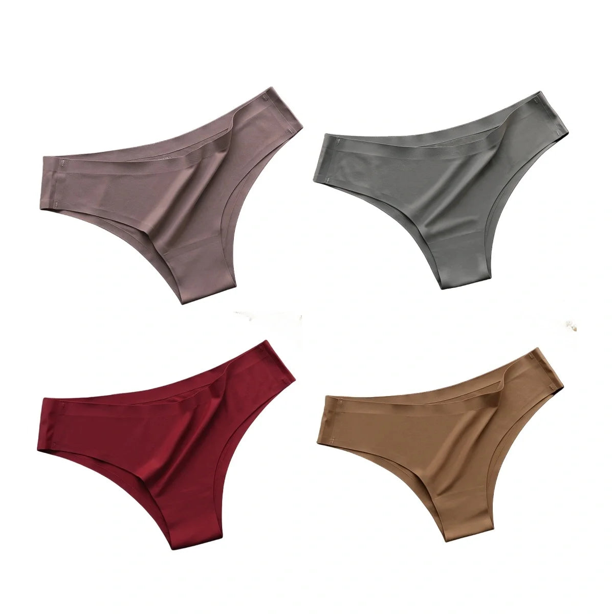 Women's seamless ice silk bikini briefs worn model