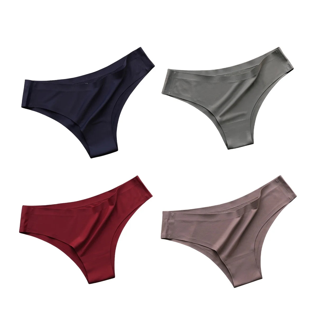 Women's seamless ice silk bikini briefs worn model