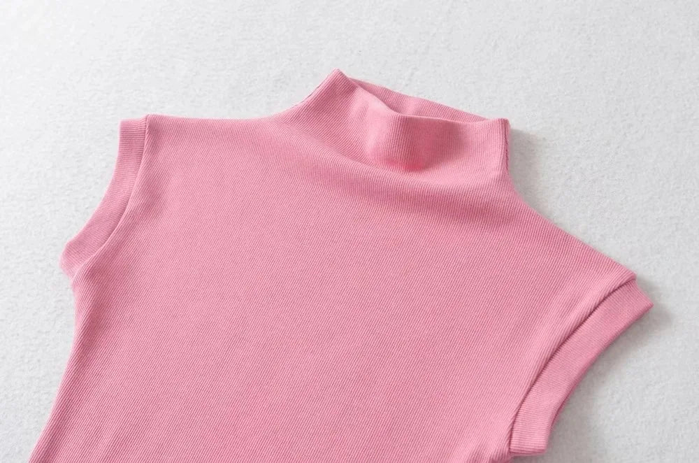 Sleeveless turtleneck top color comparison