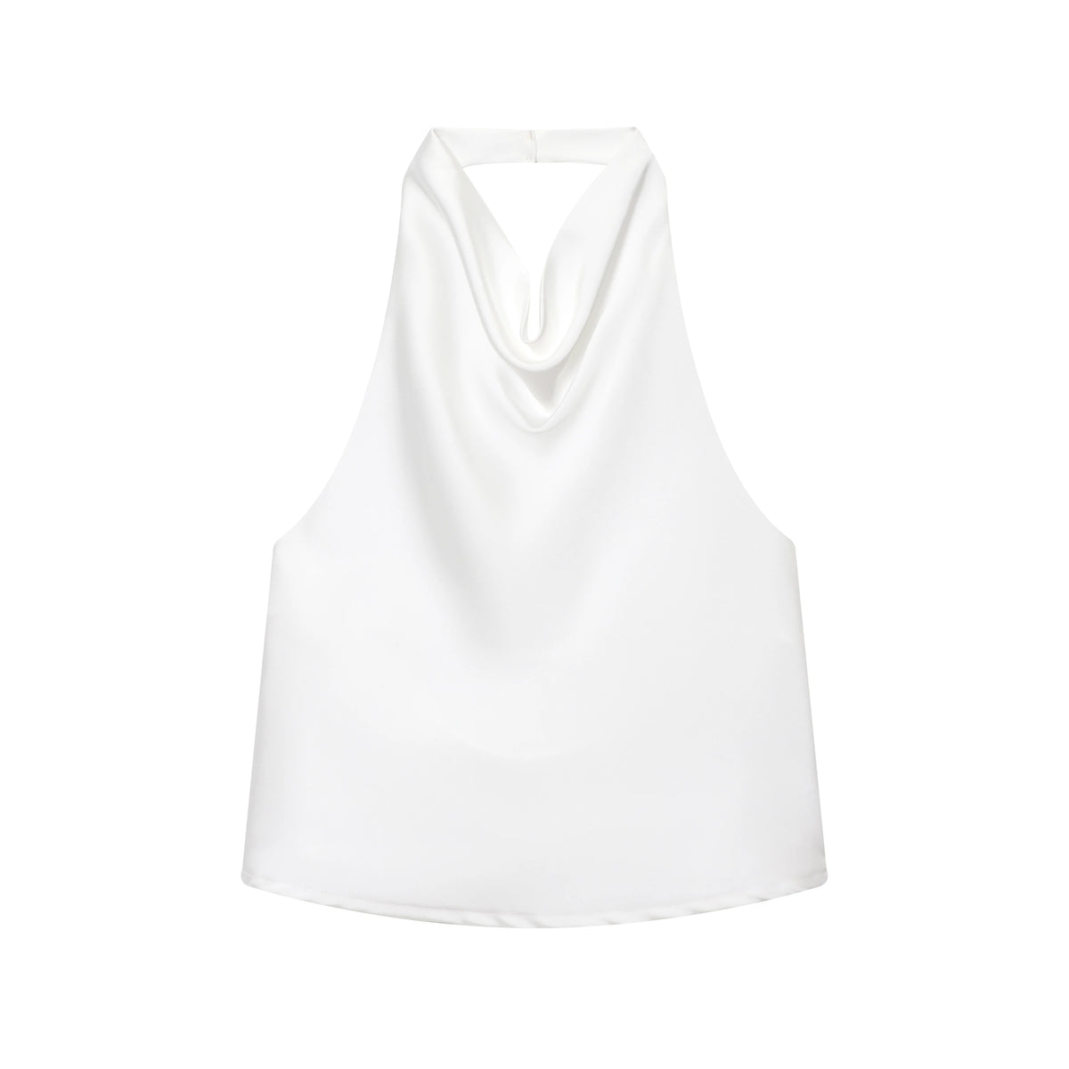 Women's halter neck backless waistcoat top backless White