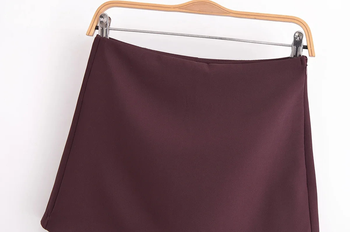 High waist skort dark purple color  