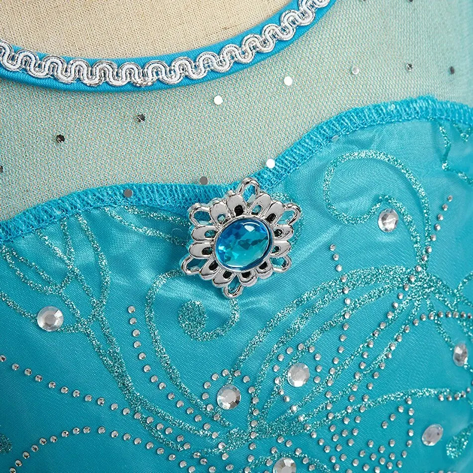 Girls snow queen halloween costume worn by child