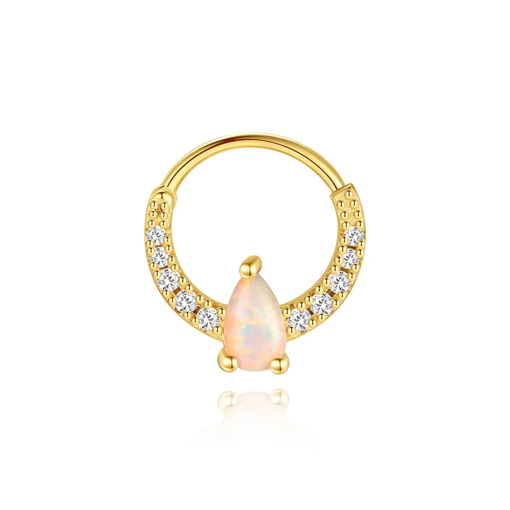 Moonstone geometric stud earrings gold-plated finish