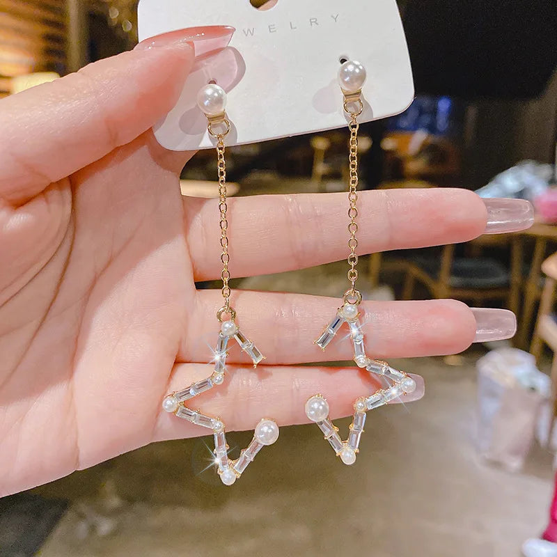 Crystal tassel drop earrings style variety display