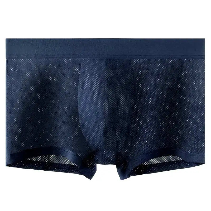 Men's ice silk mesh boxer briefs worn model