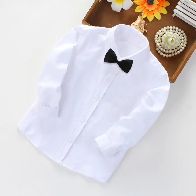 Boys school uniform shirt fabric close-up