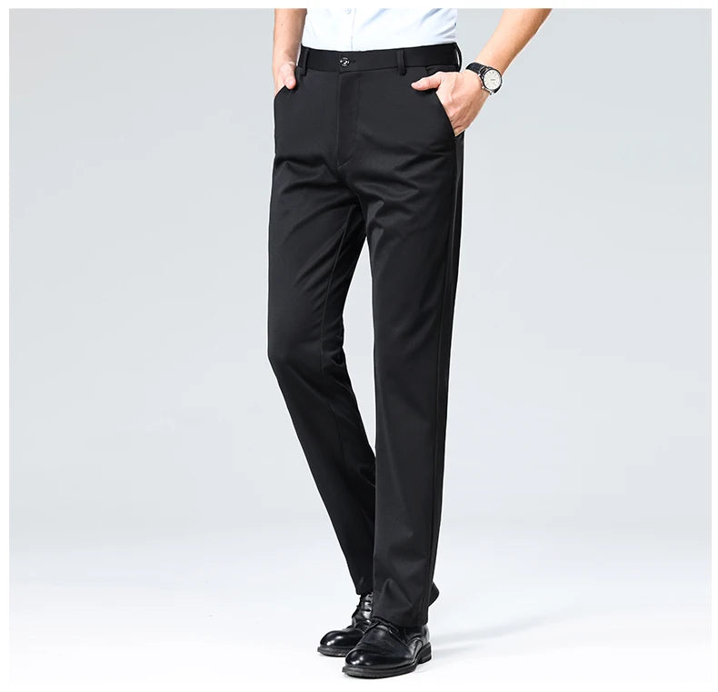 Business Casual Pants – Men's Elastic Waist Dress Trousers
