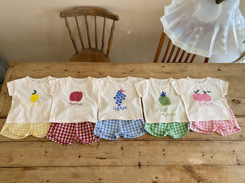 Baby sleeveless pajama set worn on baby