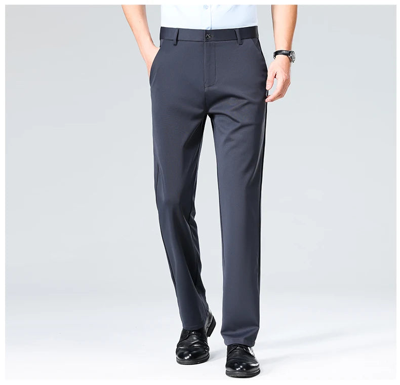 Business Casual Pants – Men's Elastic Waist Dress Trousers