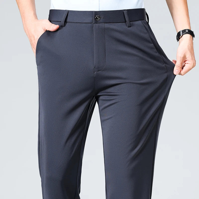 Business Casual Pants – Men's Elastic Waist Dress Trousers