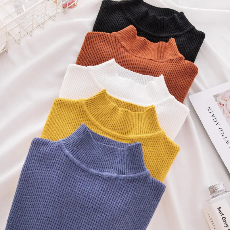 Soft turtleneck sweater front view option