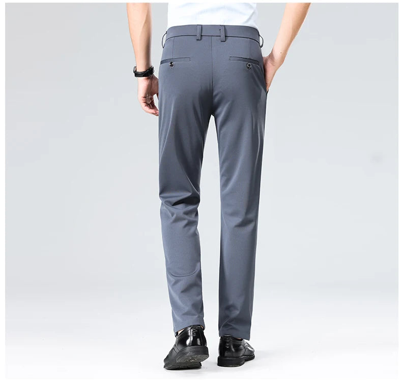 Business Casual Pants – Men's Elastic Waist Dress Trousers