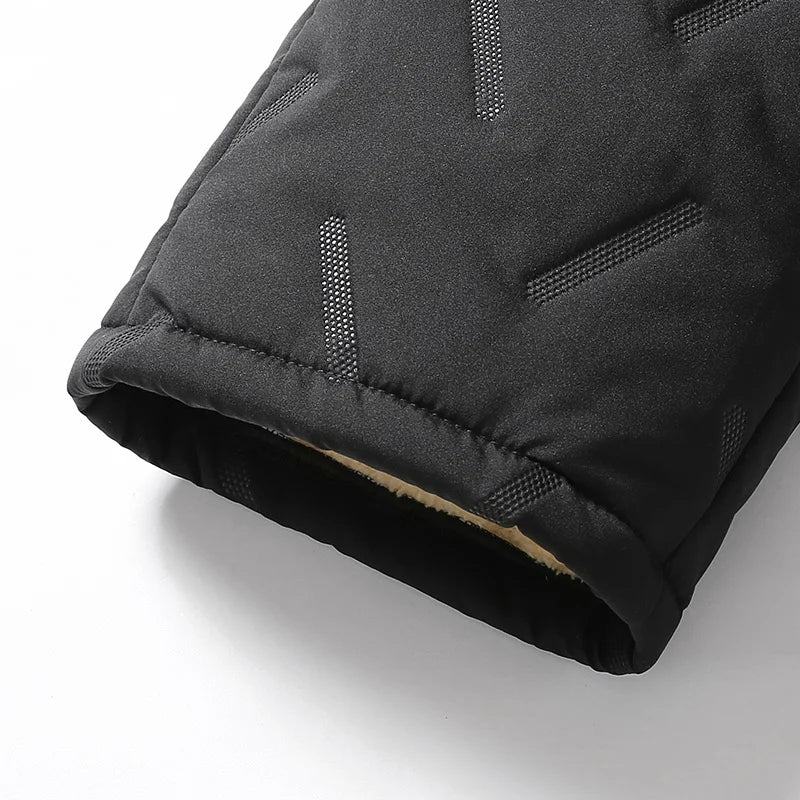 Thermal fleece sweatpants front view black