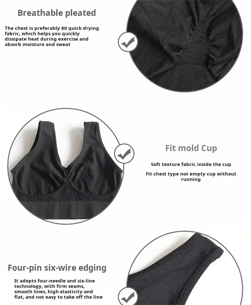 Women's seamless striped sports bra side view
