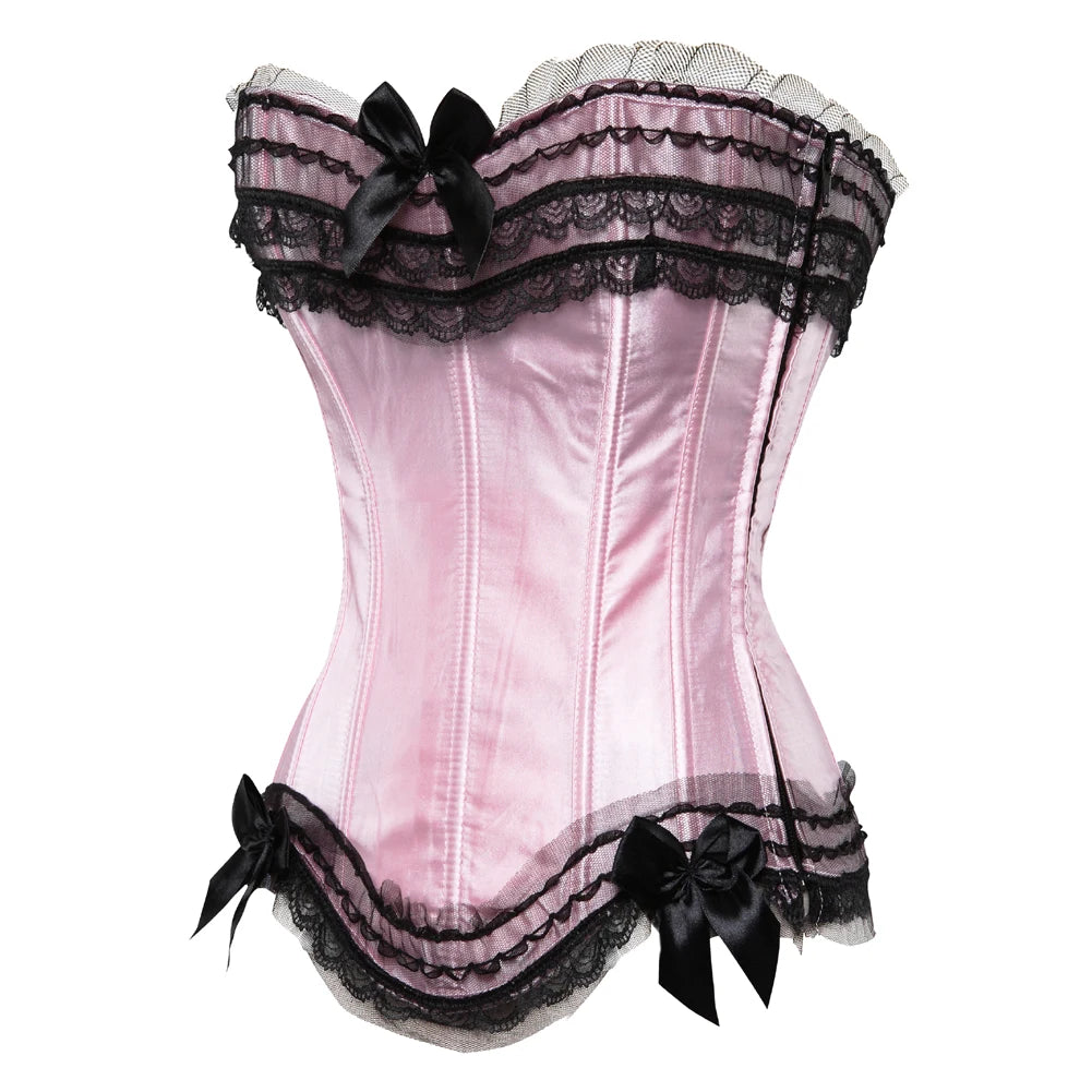 Lace-up floral corset top worn styled outfit