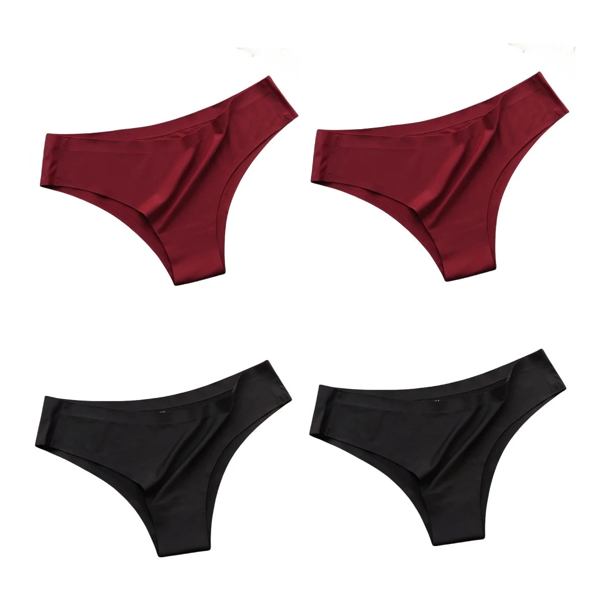 Women's seamless ice silk bikini briefs worn model