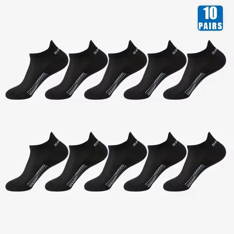 Men's casual boat socks worn in shoe