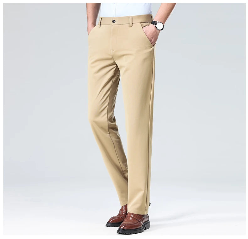 Business Casual Pants – Men's Elastic Waist Dress Trousers