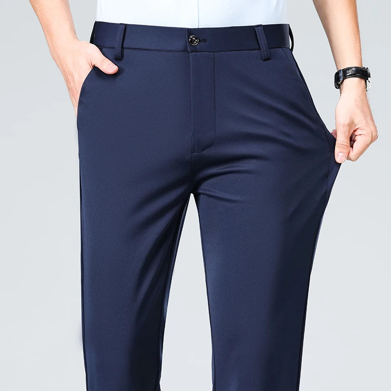 Business Casual Pants – Men's Elastic Waist Dress Trousers