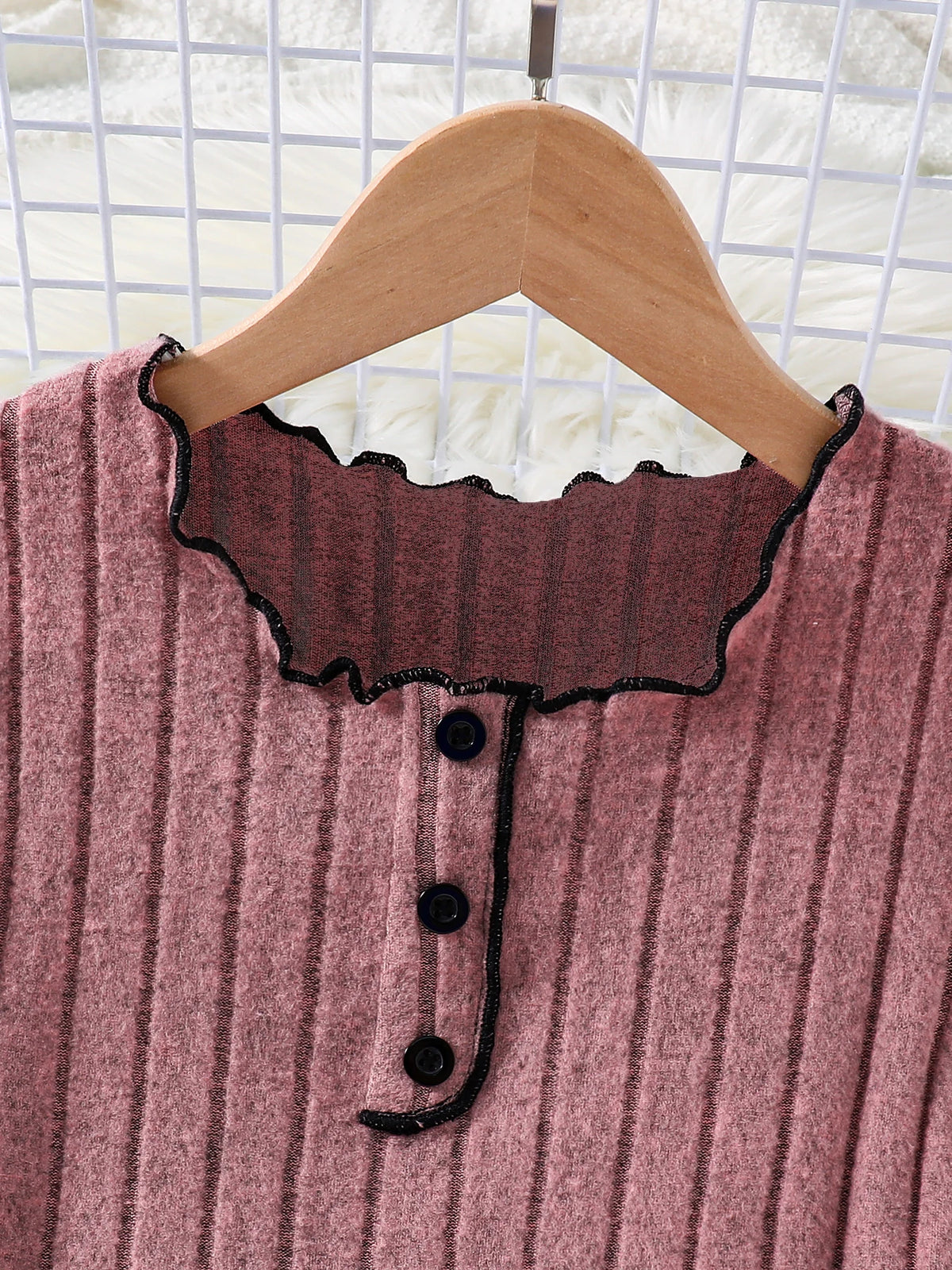 Girls knitted dress side view