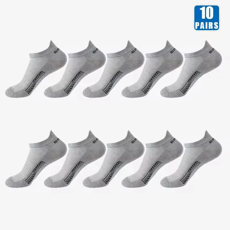 Men's casual boat socks worn in shoe