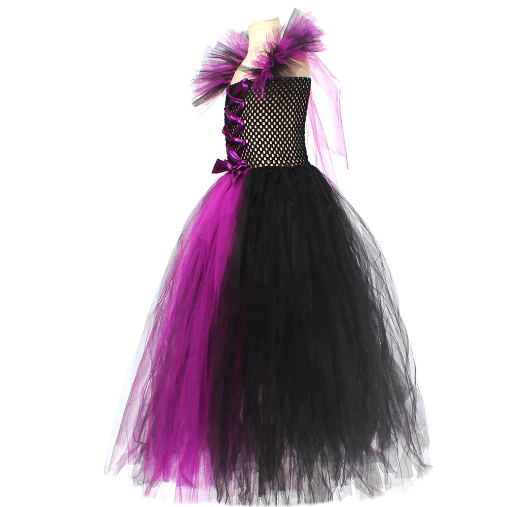 Girls Witch Halloween Costume – Spooky 3-Piece Dress Set