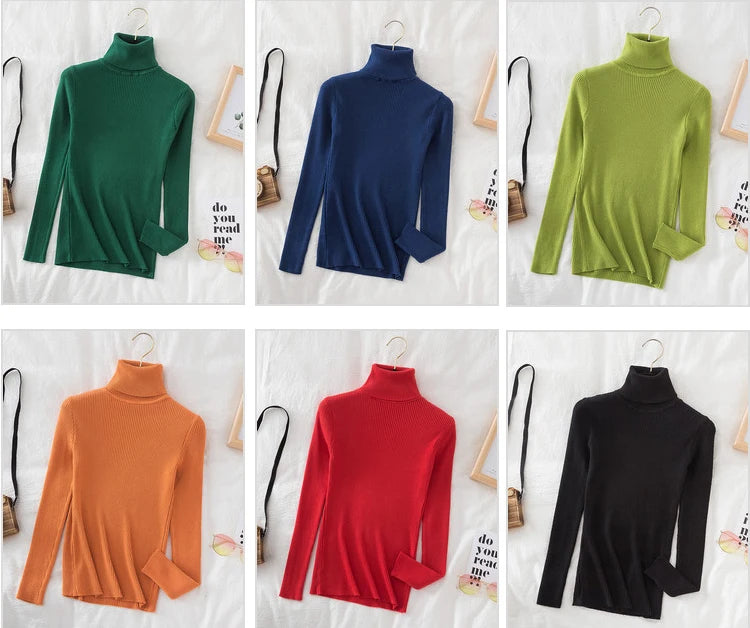 Soft turtleneck sweater front view option