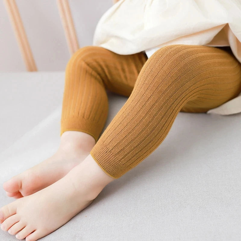 Baby cotton stretch leggings fabric texture closeup