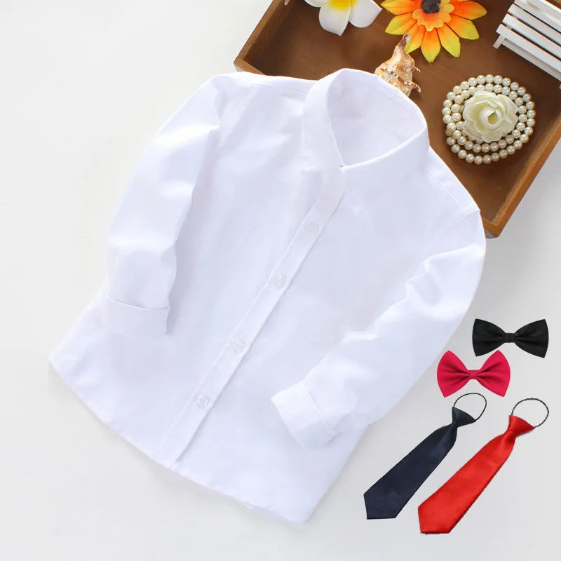 Boys school uniform shirt fabric close-up