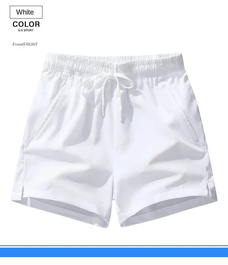 Quick-dry running shorts front view white