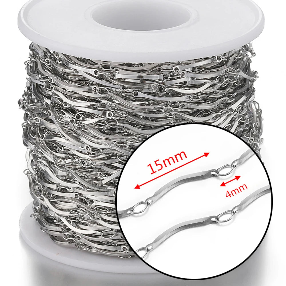 Stainless steel chain by the meter curb link style