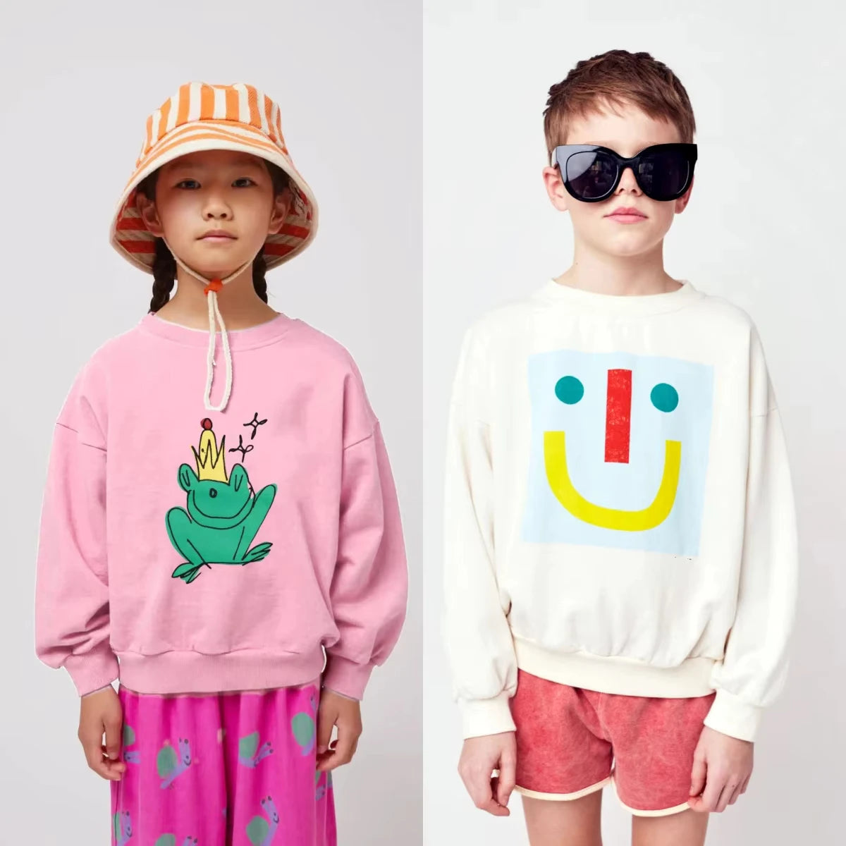 Kids cartoon graphic hoodie worn by child