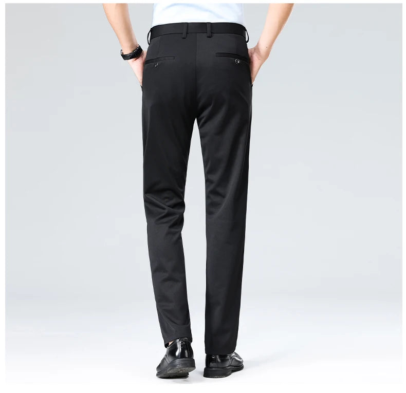 Business Casual Pants – Men's Elastic Waist Dress Trousers
