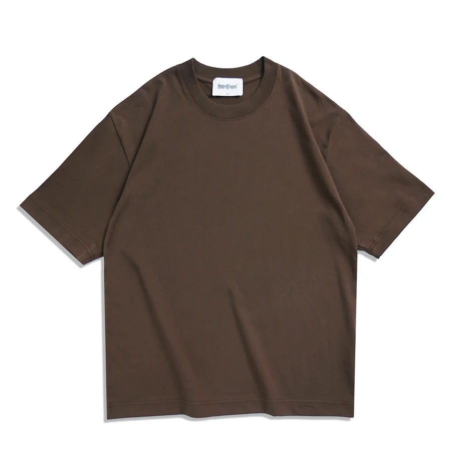 Oversized korean streetwear tee brown flat lay