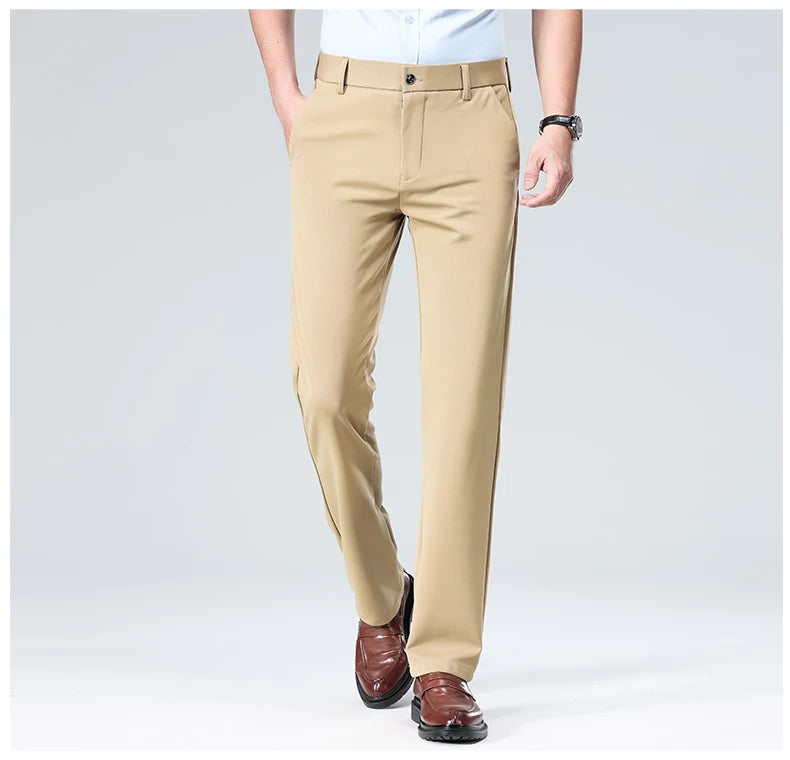 Business Casual Pants – Men's Elastic Waist Dress Trousers