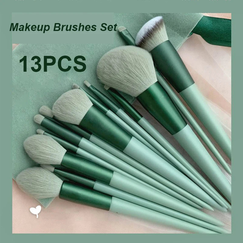 Makeup brush set red with travel bag