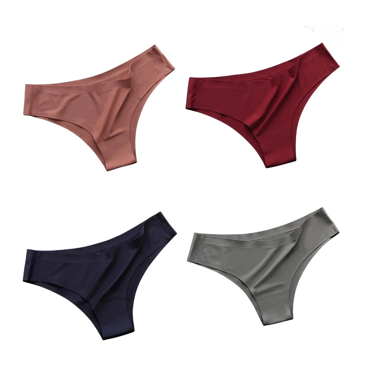 Women's seamless ice silk bikini briefs worn model