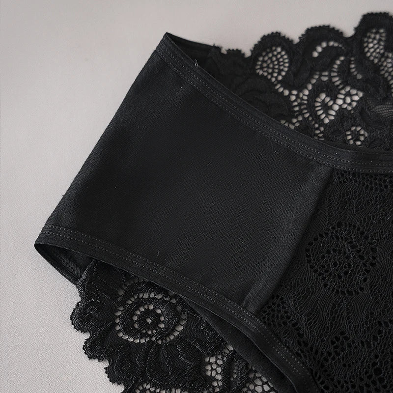 Women's floral lace briefs worn model