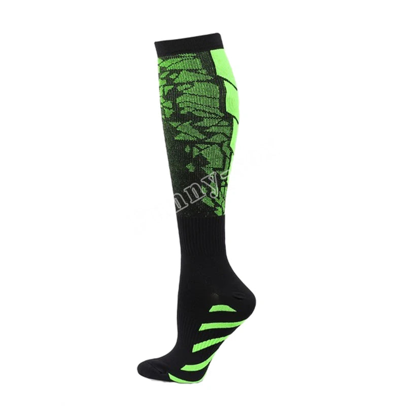 Compression support socks worn on legs