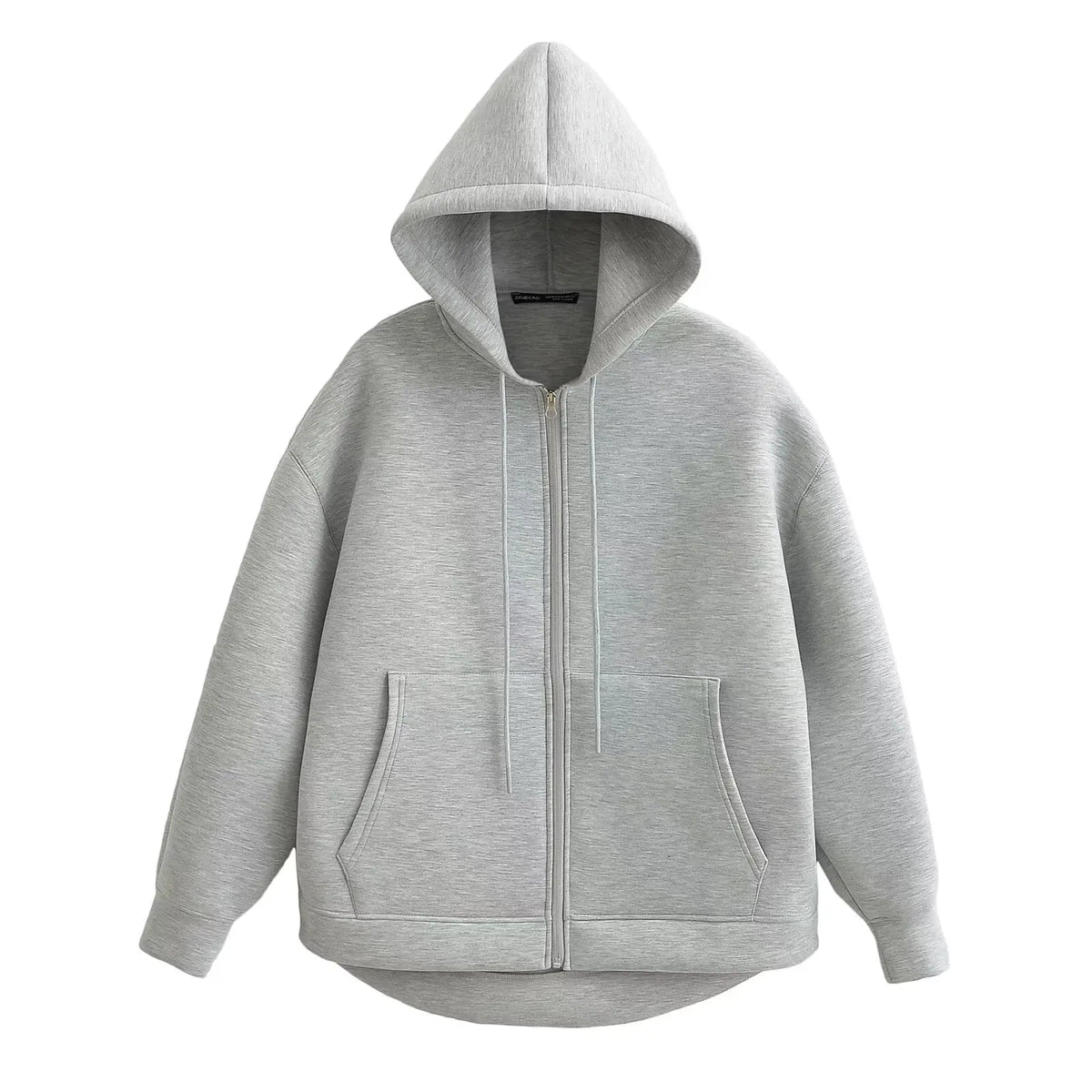 Women's zip-up hoodie jacket front view black