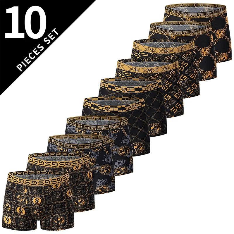 Men's printed boxer shorts worn model