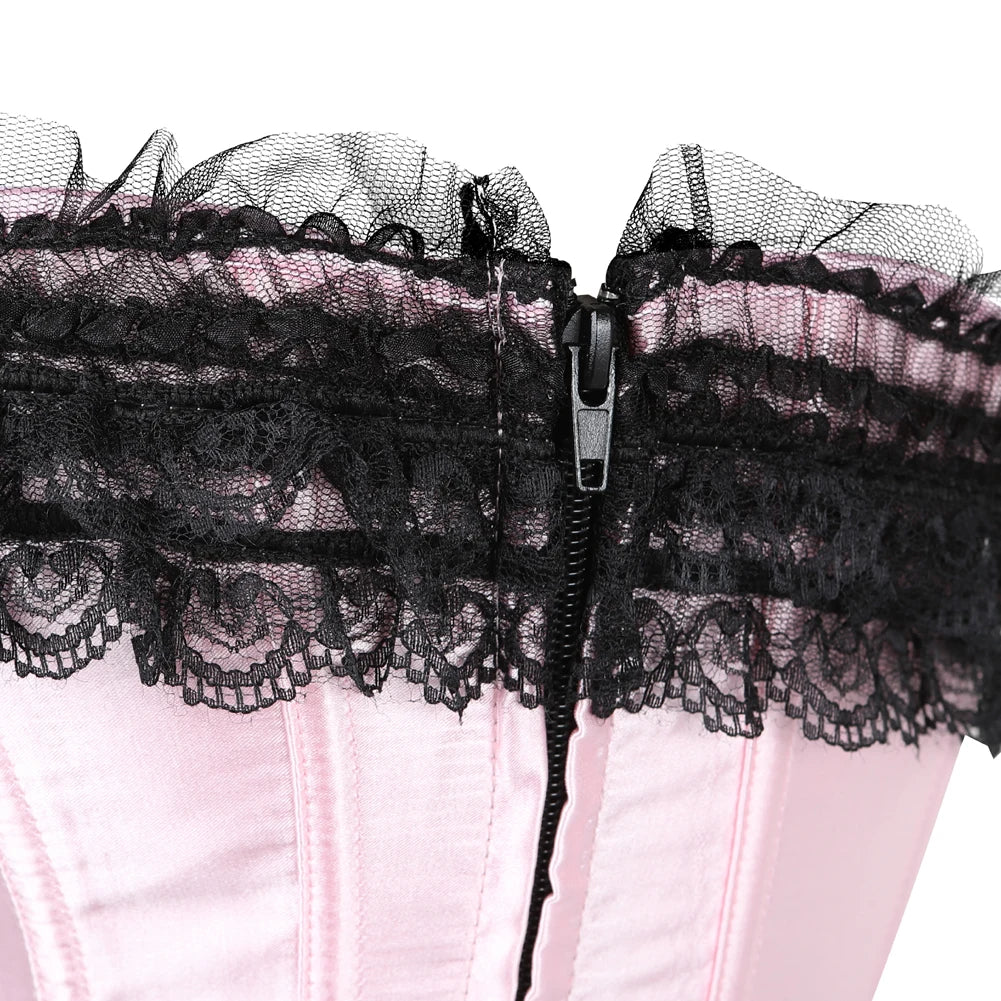 Lace-up floral corset top worn styled outfit
